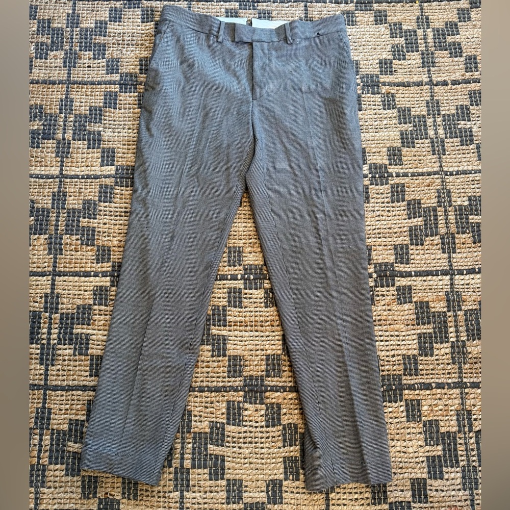 J.Lindeberg Charcoal Grey Micro Houndstooth Grant Winter Tech Dress Pants EU 50
